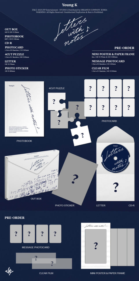 Young K 1st Full Album Letter: Sweet Note Stock Clearance.