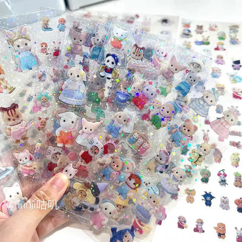 Classic Sylvanian Families Transparent Vintage Stickers for Sale
