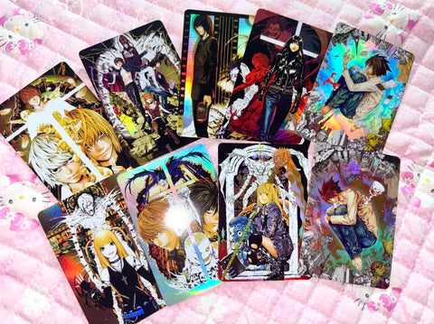 Selling Death Note trading cards, stickers, and merchandise. Includes Light, Misa, and L.