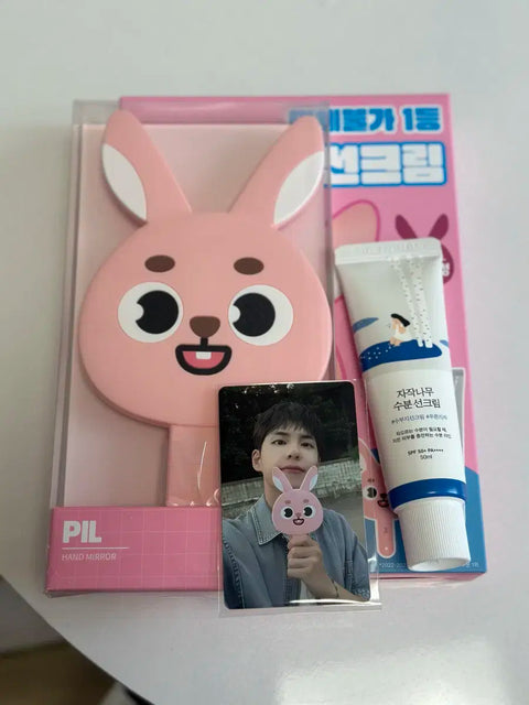 Denimals Feelkey Round Lab Mirror Birch Juice Sunscreen Set Wonpil Photocard Included