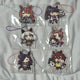 Uma Musume acrylic keychains as a set, together with a plush doll.