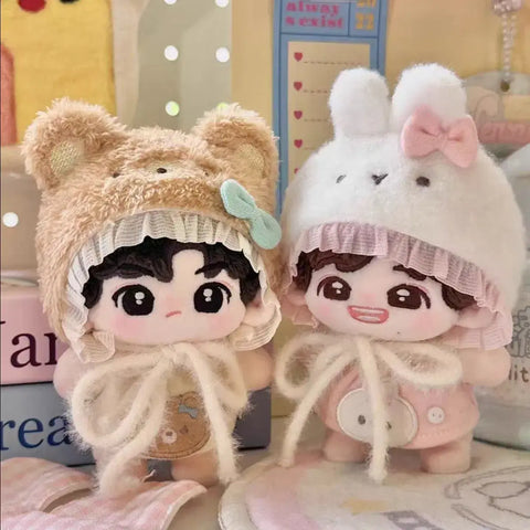 10cm doll clothes fluffy hat set