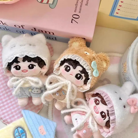 10cm doll clothes fluffy hat set