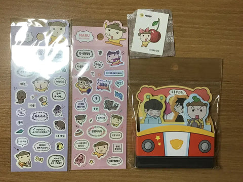 I'm selling Maru is a Puppy dialogue stickers and a set of 4-tier memo pads.