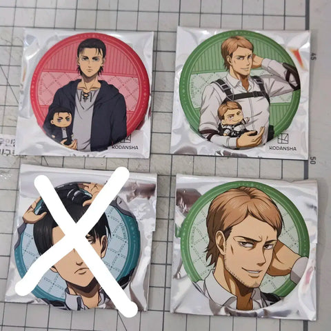 Attack on Titan Shingeki no Kyojin Dakko Series Eren, Jean Can Badge Transfer