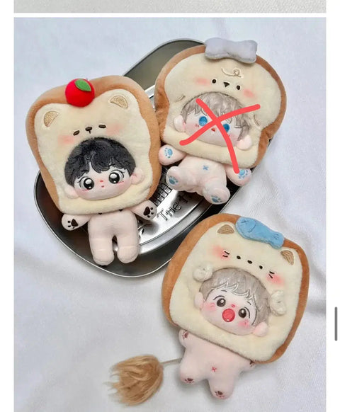10cm doll clothes, animal toast, all together