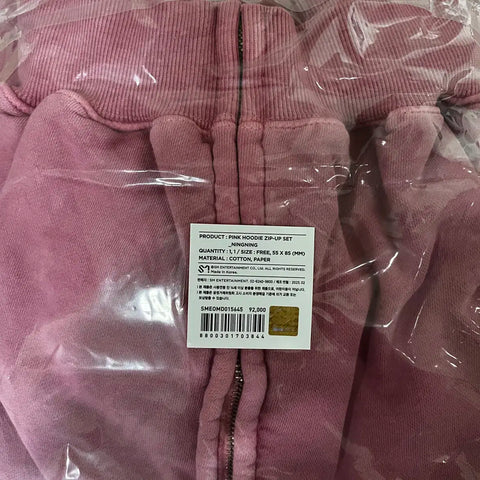 Áo hoodie hồng Aespa Ningning, chưa mở, bán giá gốc, MD buổi hòa nhạc, đường song song