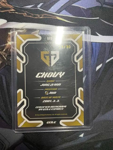 Gen.G Genji Chovy Autographed On-Off Photo Card Limited Edition of 30