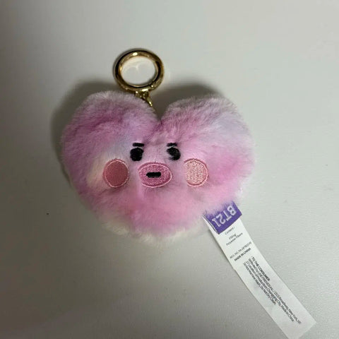 BT21 Rainbow Flat Fur Bag Charm Keyring Tata