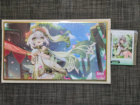 Genshin Nahida shikishi + Mega Coffee collaboration bonus