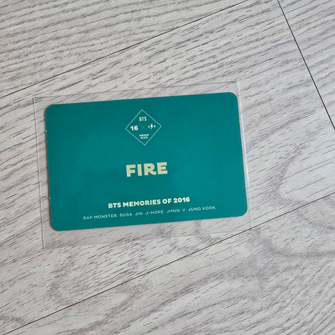 Selling BTS 2016 Memories Fire photocard.