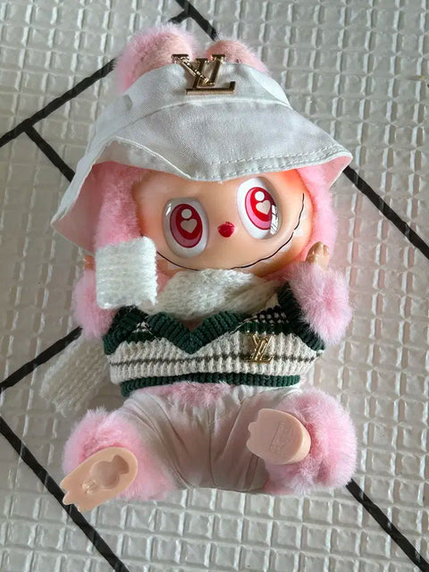 Pop Mart Labubu doll, includes clothing.