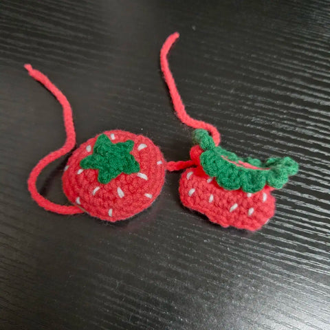 5.  7.  8.  10cm Doll Clothes Strawberry Baby Suit and Hat Set