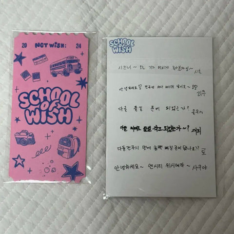 NCT WISH Trường WISH SOW Phiếu nhập học Bưu thiếp Đồng phục WISH