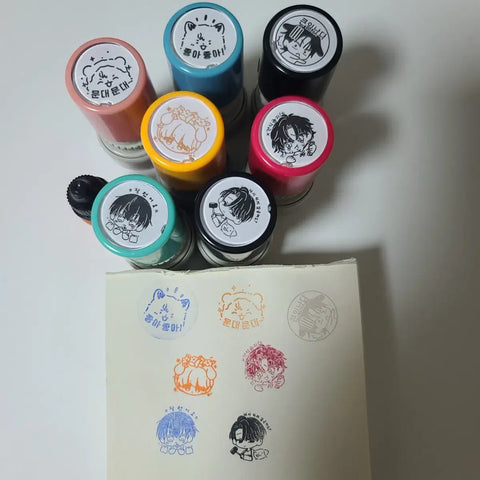 Debuemoojuk Stamp Seal 7 pieces as a set: Lee Se-jin, Keun Se, Park Mun-dae, Cheong-ryeo, Cha Yu-jin, Kim Rae-bin