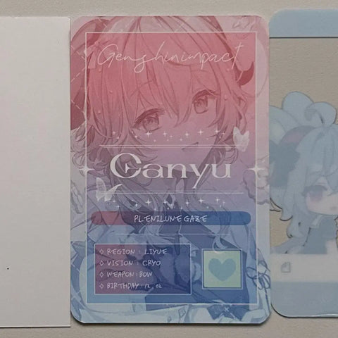 Genshin Mochi Choux Cream Bungeoppang Dessert Ganyu Photo Card