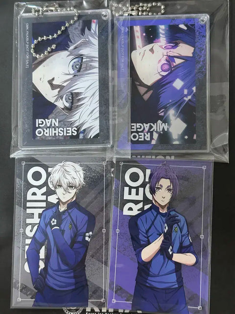 Blue Lock Aniplus Reo Nagi Keychain + Photo Card Benefit Bundle