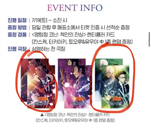 Detective Conan: The One-Eyed Man's Reminiscence Lenticular Special Gift Kangsuke, Tooru Zero
