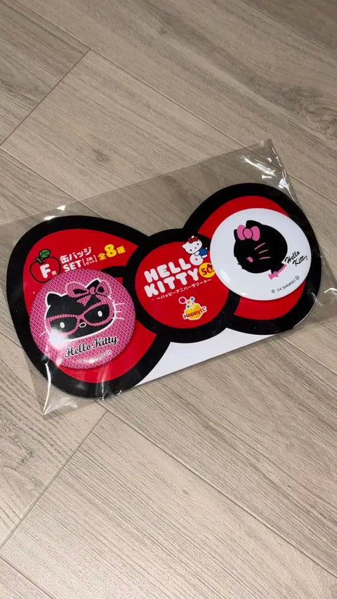 Sanrio Hello Kitty 50th Anniversary Ichiban Kuji Can Badge Black Kitty