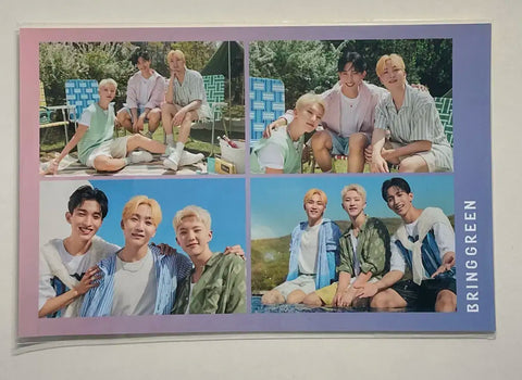 Seventeen BSS mang đến tấm bưu thiếp bốn phần màu xanh lá cây chưa mở Hoshi DK Seungkwan Seventeen