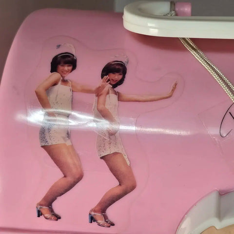 Vintage Retro Pink Lady Japanese Female Duo Plastic Storage Box 70s-80s