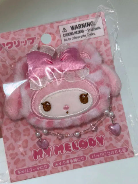 My Melody Gyaru Kuma Hair Clip Leopard Print Hairpin Gyaru Mamel Leopard