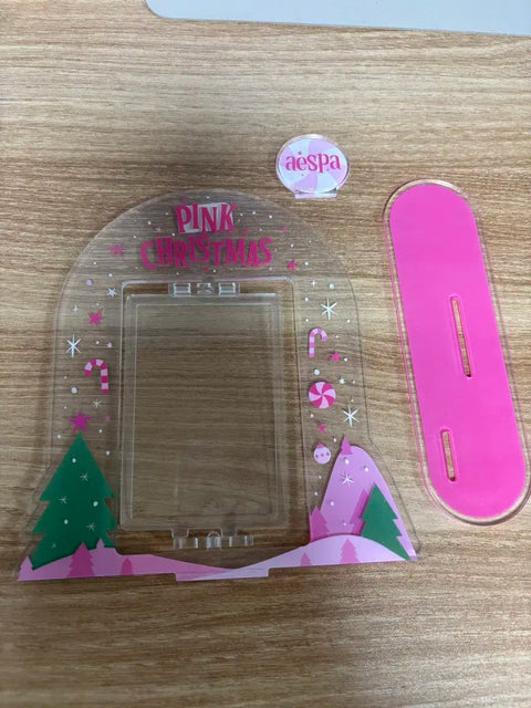 aespa Photocard Acrylic Stand Pink Valentine Photocard Holder Photocard Stand SM
