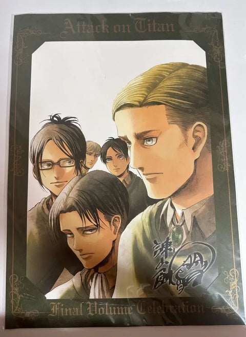 Poster gốc Attack on Titan Levi Eren Erwin Hange