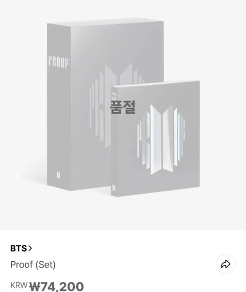 BTS Proof Album Set with Poster Special Gift Jungkook