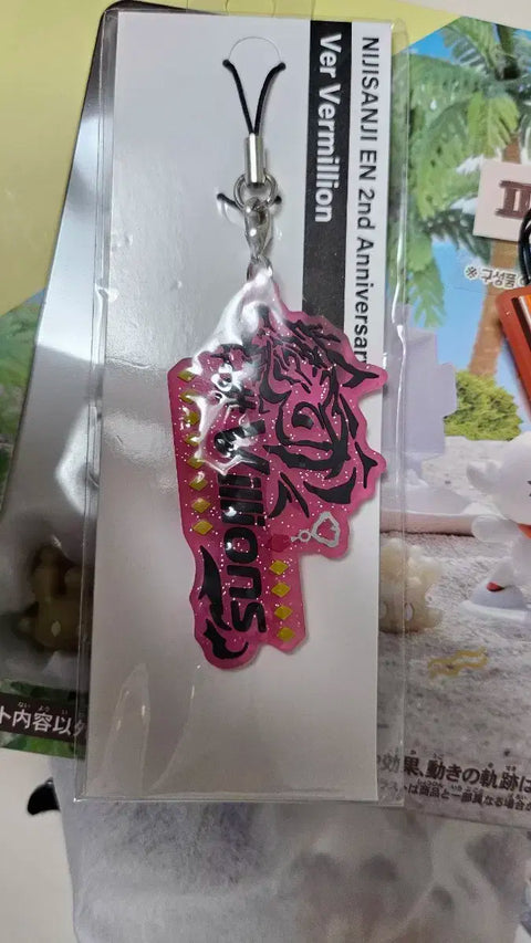 Nijisanji EN Ver Vermillion Ver Fan Dây đeo cao su Móc khóa chưa mở