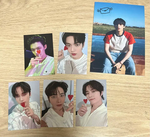 URGENT SALE) TXT Love Language Public Broadcast Photocards Full Set + Hueningkai Life-Size Standee