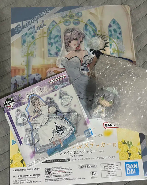 Hololive Wedding Kuji Shirogane Noel ChocoNoco Acrylic Stand Clear File Bundle