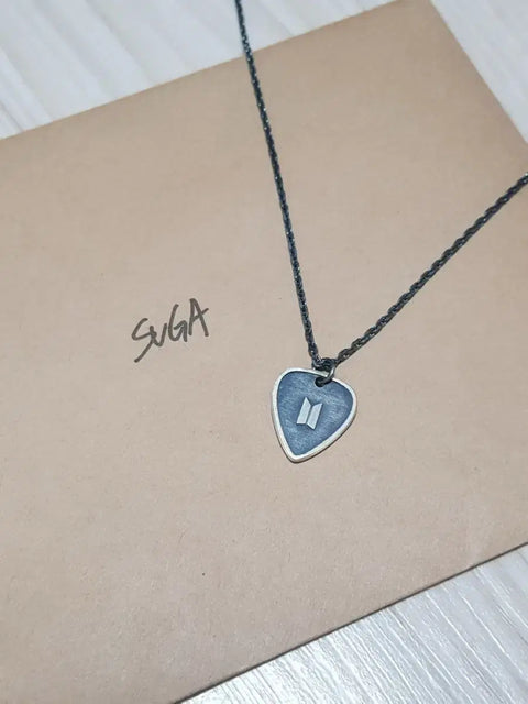 BTS Suga Yoongi Guitar Pick Necklace