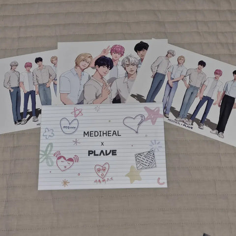 Selling PlayV x Mediheal postcards.