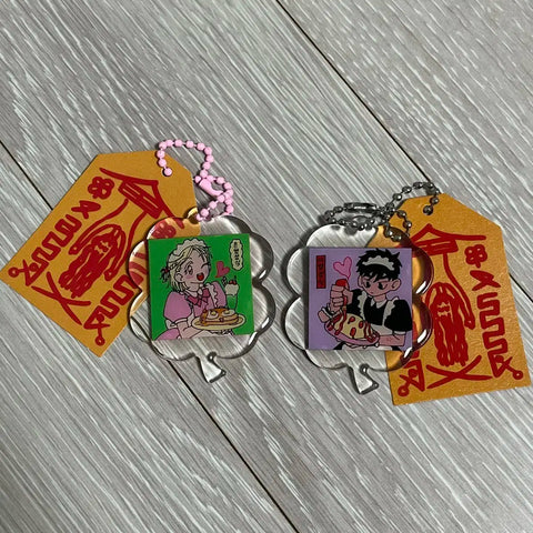 Homeless, no nickname, Baek Eun-young, Go Hae-jun, Eun-young & Hae-jun lucky charm keyring, all together