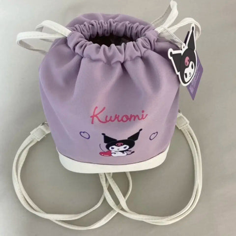 Balo vải Canvas có dây rút Sanrio Kuromi Kurumi