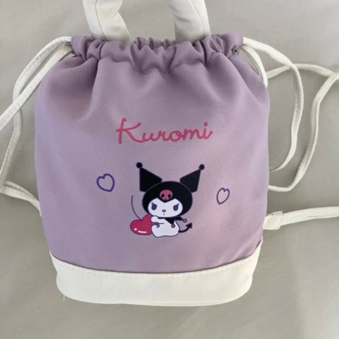 Balo vải Canvas có dây rút Sanrio Kuromi Kurumi