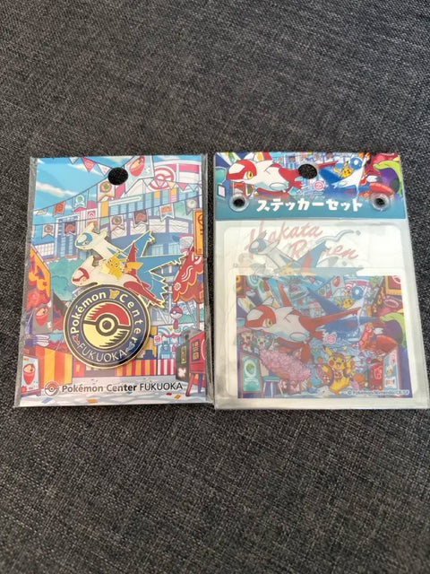 Pokémon Center Fukuoka Limited Edition Badge + Sticker