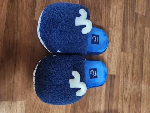 Monsta X Minhyuk Whale Character Fur Slippers Blue