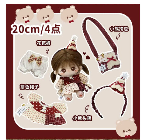 20cm Doll Clothes Cat Island Story Vintage Heart