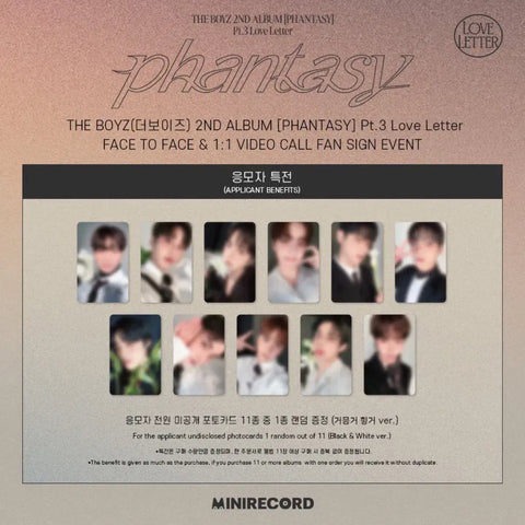 Mini Record The Boyz Hyunjae Love Letter Fansign Photocard chưa phát hành Geumeungeoheungeo ver.