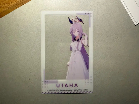 Blue Archive Ichiban Kuji Utaha K Prize Clear Poster & Clear Card
