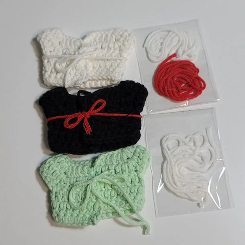 10cm doll clothes - Knitted Hanbok Dopo 3-piece set