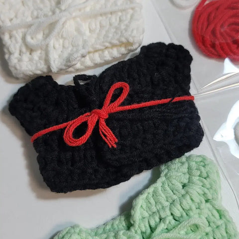 10cm doll clothes - Knitted Hanbok Dopo 3-piece set