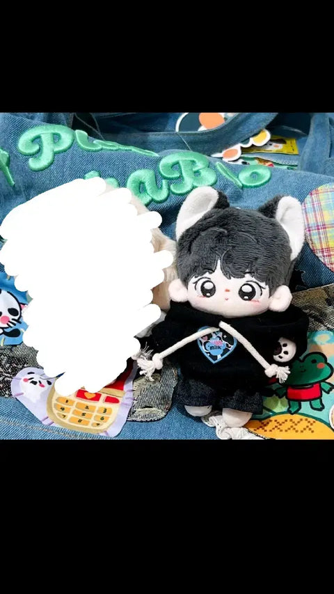 10cm doll clothes hoodie black