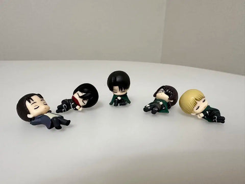 Attack on Titan Nemurasetai 5-piece set (Levi, Hange, Eren, Mikasa, Armin)