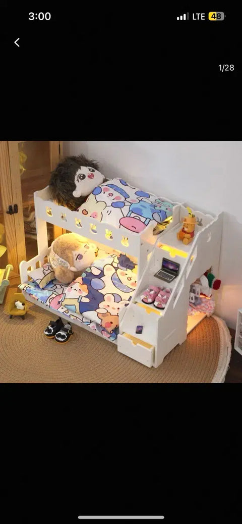 10cm 20cm Plush Doll Bunk Bed