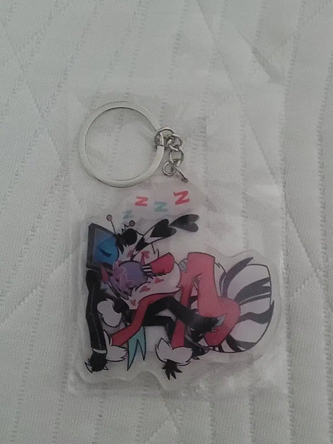 Hazbin Vox & Valentino After the Battle Keychain for sale!
