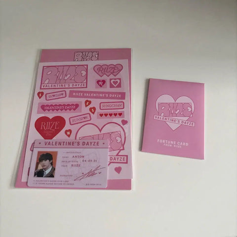Rise Anton Valentine ID Card Sticker Set + Sungchan Fortune Card