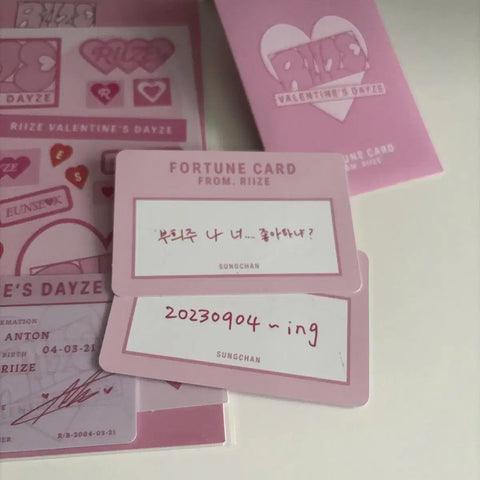Rise Anton Valentine ID Card Sticker Set + Sungchan Fortune Card